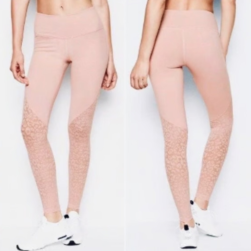 Victoria’s Secret Sport Pink Leopard Mesh Leggings